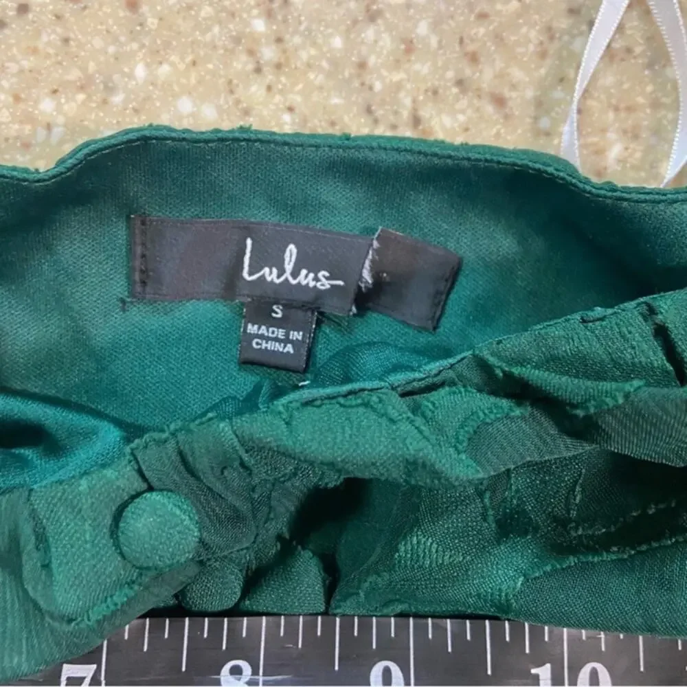 NWOT Lulus Everlasting Charm Emerald Green Floral Jacquard Midi Dress_10